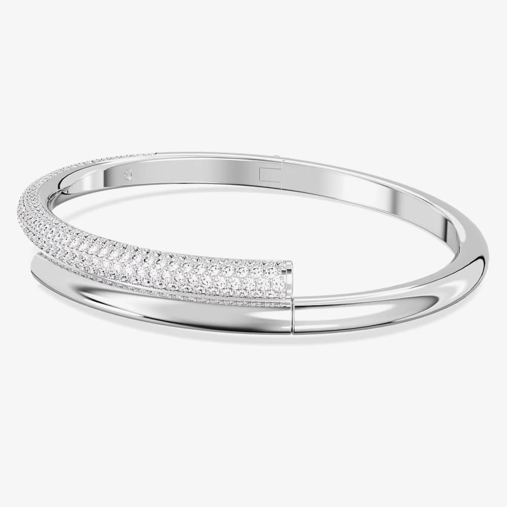 Swarovski Dextera Magnetic Closure Hinged Rhodium Plated Bangle 5670252