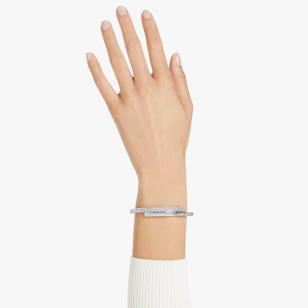 Swarovski Dextera Magnetic Closure Hinged Rhodium Plated Bangle 5670252