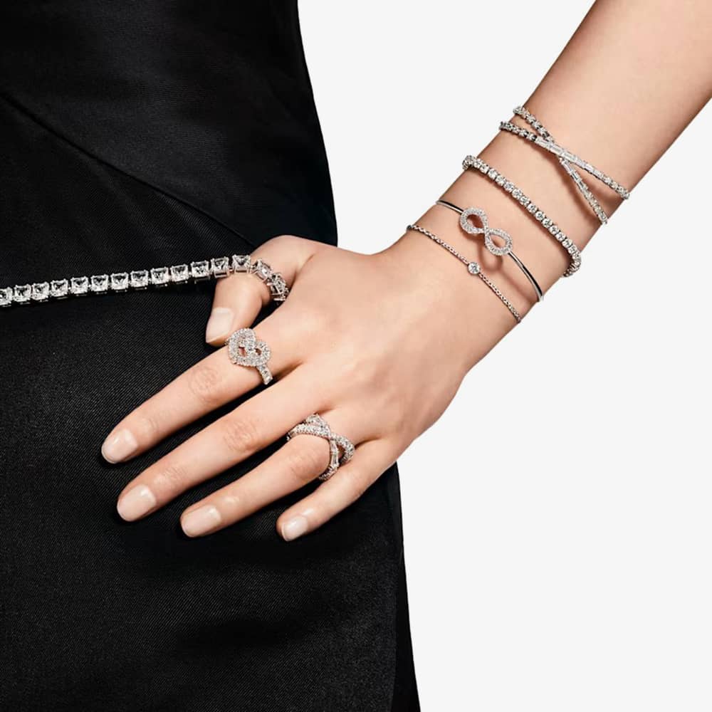 Swarovski Hyperbola Rhodium Plated Infinity Bangle 5684049