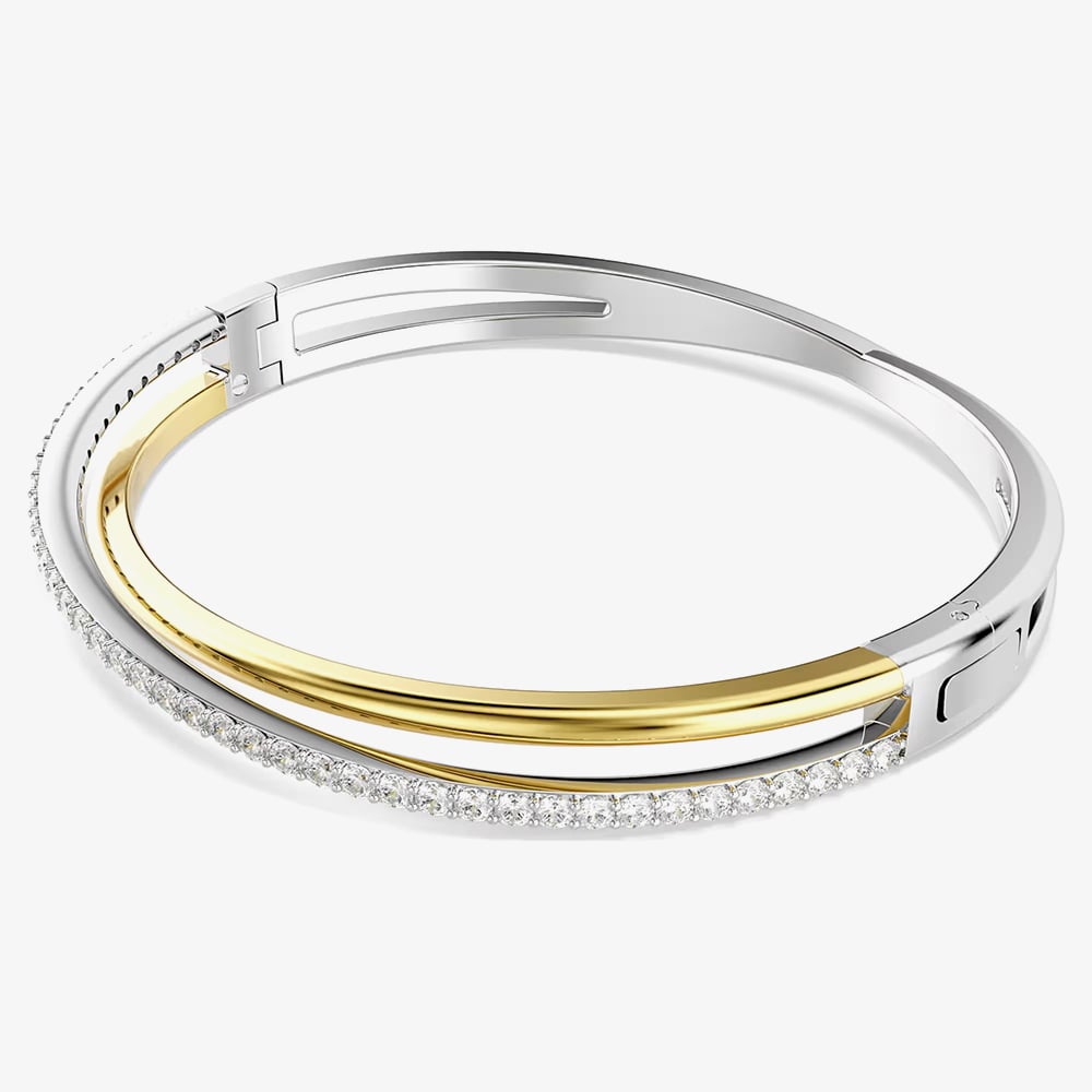 Swarovski Hyperbola Crossover Crystal Two Tone Bangle 5689720