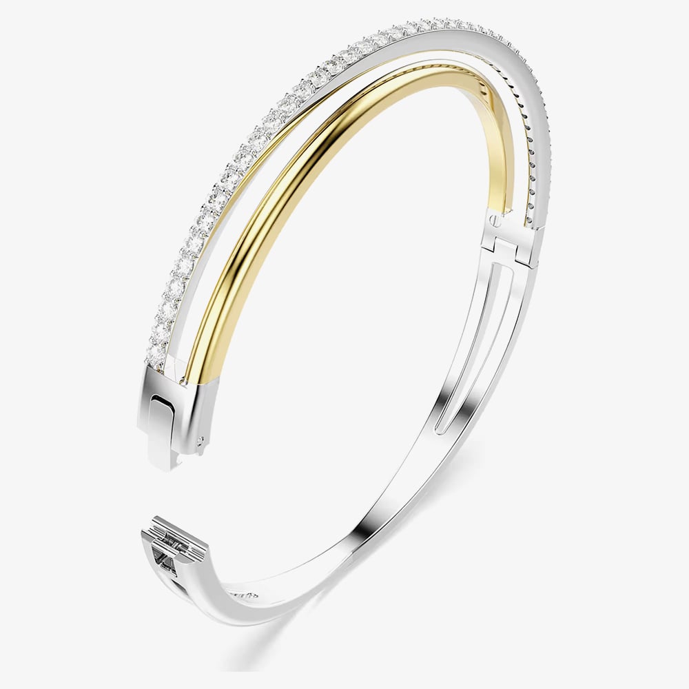 Swarovski Hyperbola Crossover Crystal Two Tone Bangle 5689720