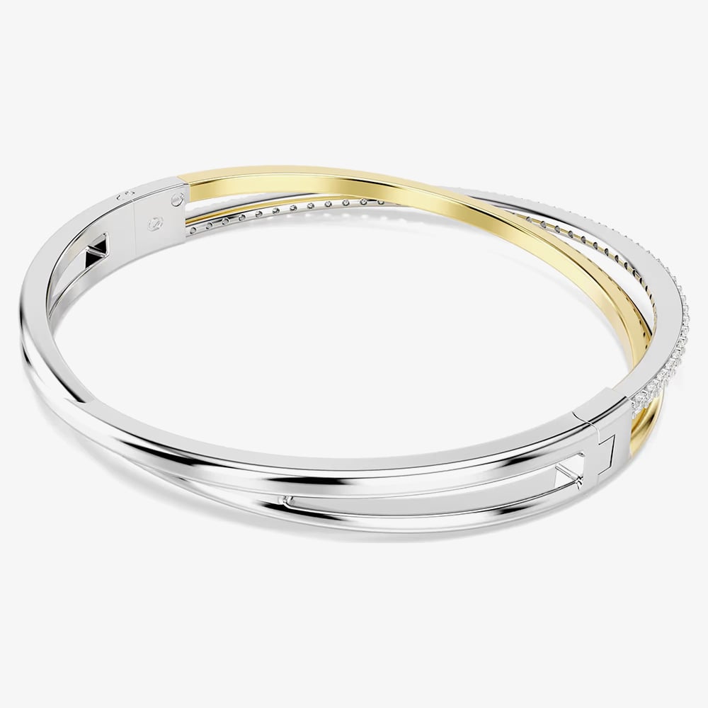 Swarovski Hyperbola Crossover Crystal Two Tone Bangle 5689720