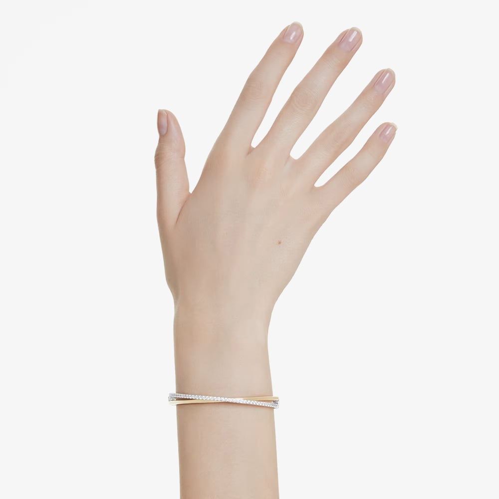 Swarovski Hyperbola Crossover Crystal Two Tone Bangle 5689720