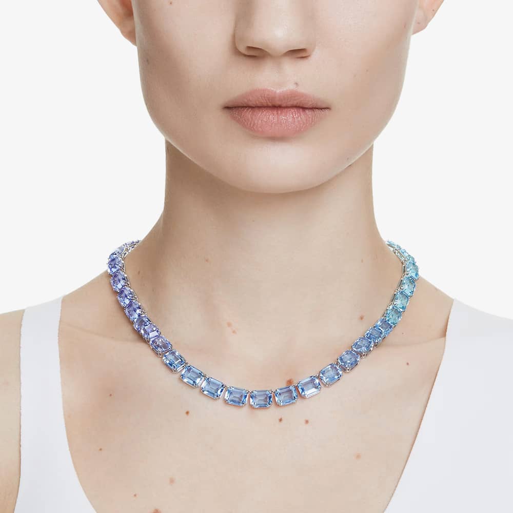 Swarovski Millenia Rhodium Plated Blue Gradient Necklace 5694136