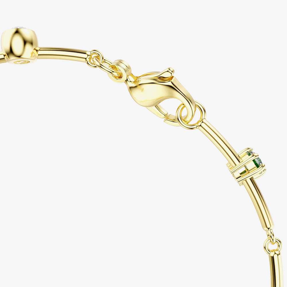 Swarovski Constella Gold Tone Plated Green & White Crystal Bracelet 5722478