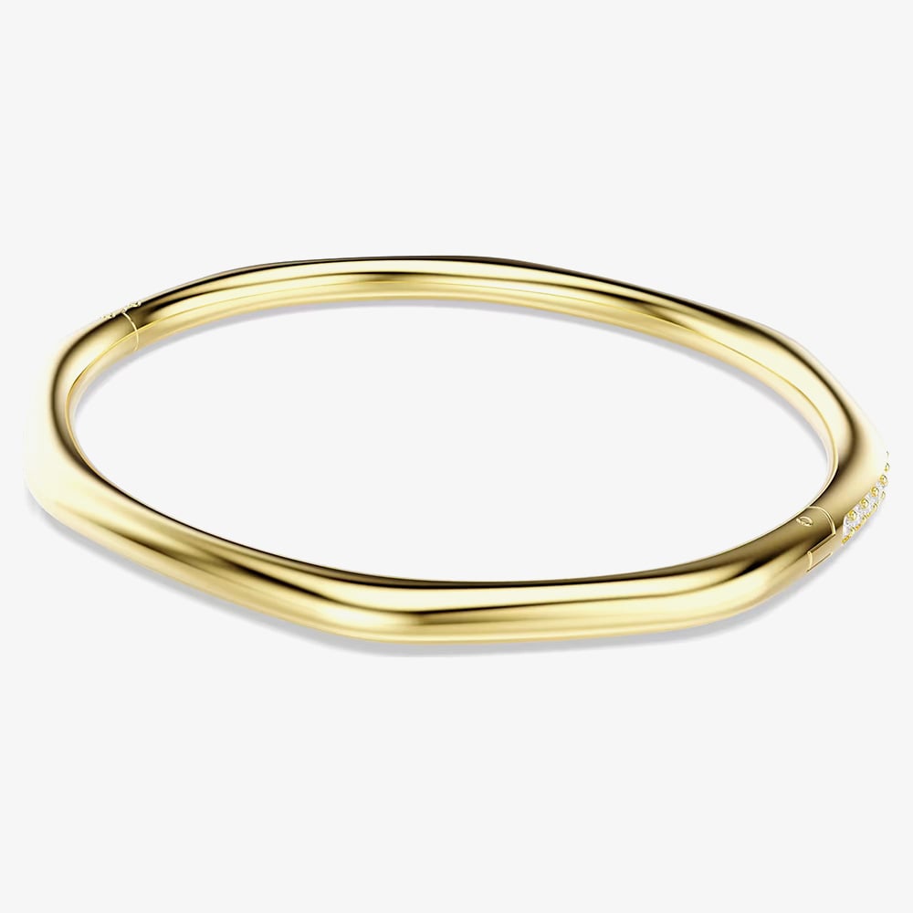 Swarovski Dextera Gold Tone Plated Small Octogan White Crystal Bangle 572458