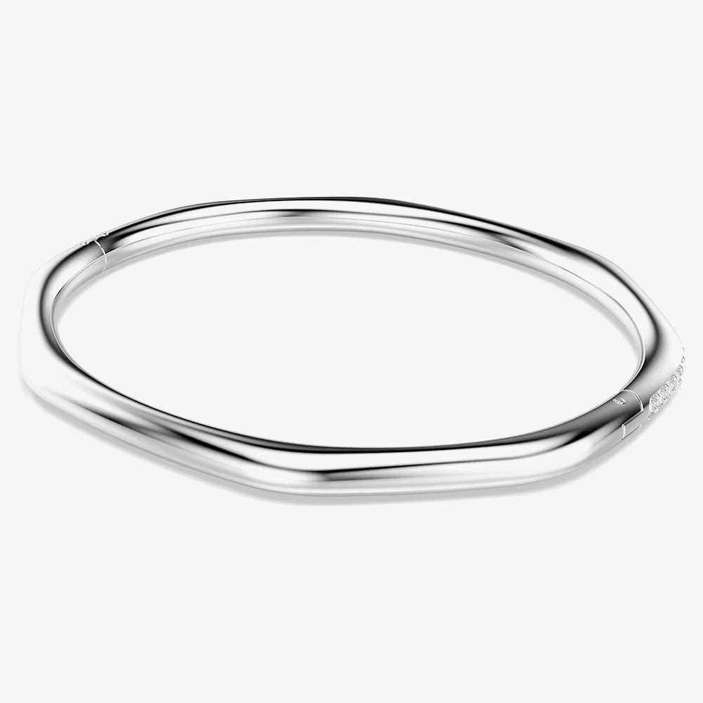 Swarovski Dextera Rhodium Platedctagon White Crystal Bangle 572522