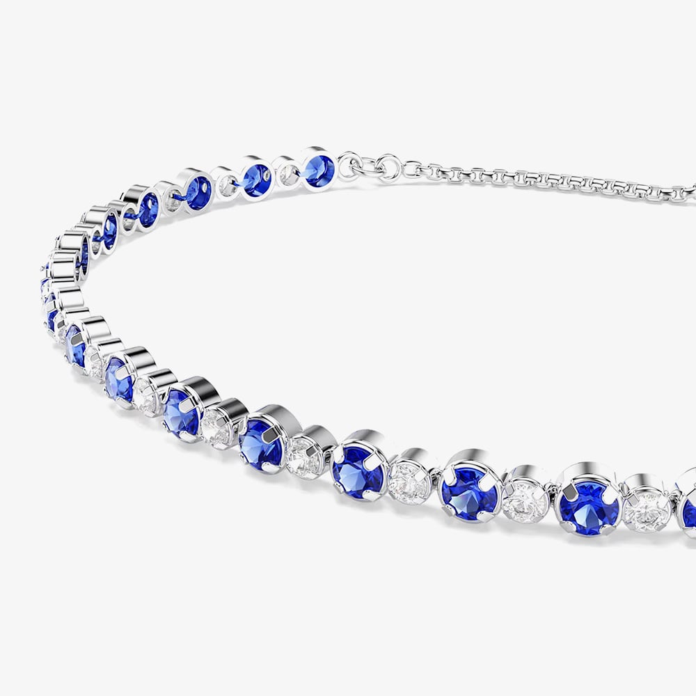 Swarovski Matrix Rhodium Plated Blue & White Zirconia Toggle Bracelet 5725854