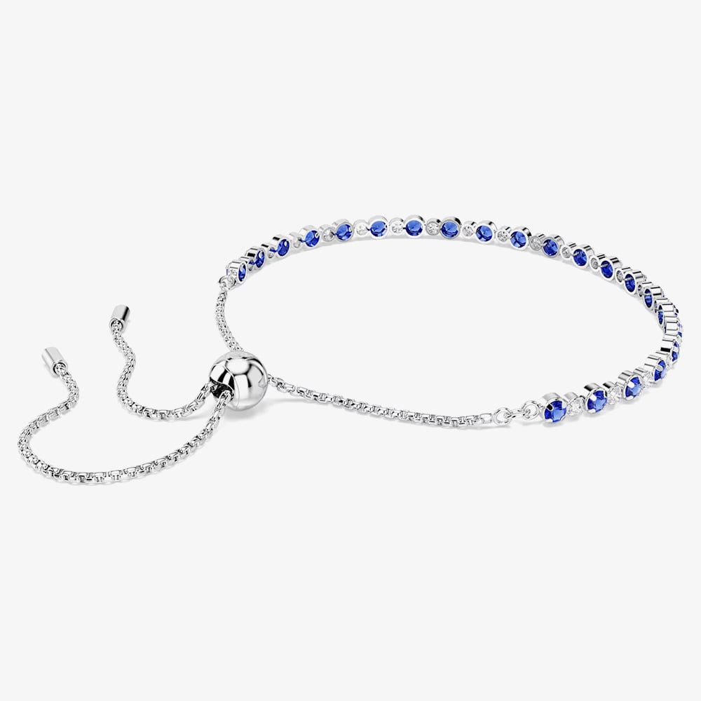Swarovski Matrix Rhodium Plated Blue & White Zirconia Toggle Bracelet 5725854