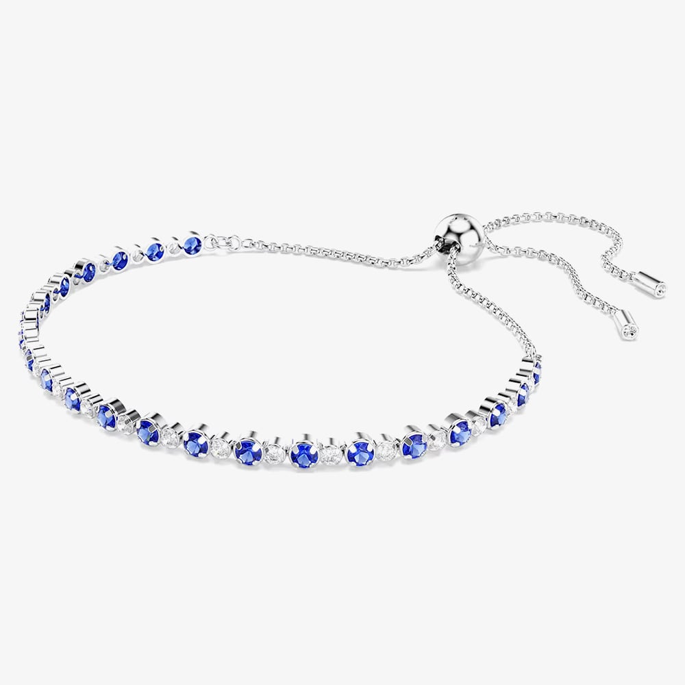 Swarovski Matrix Rhodium Plated Blue & White Zirconia Toggle Bracelet 5725854