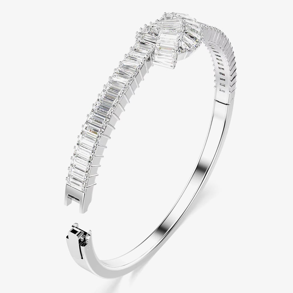 Swarovski Matrix Rhodium Plated Medium Zirconia Knot Bangle 5727120