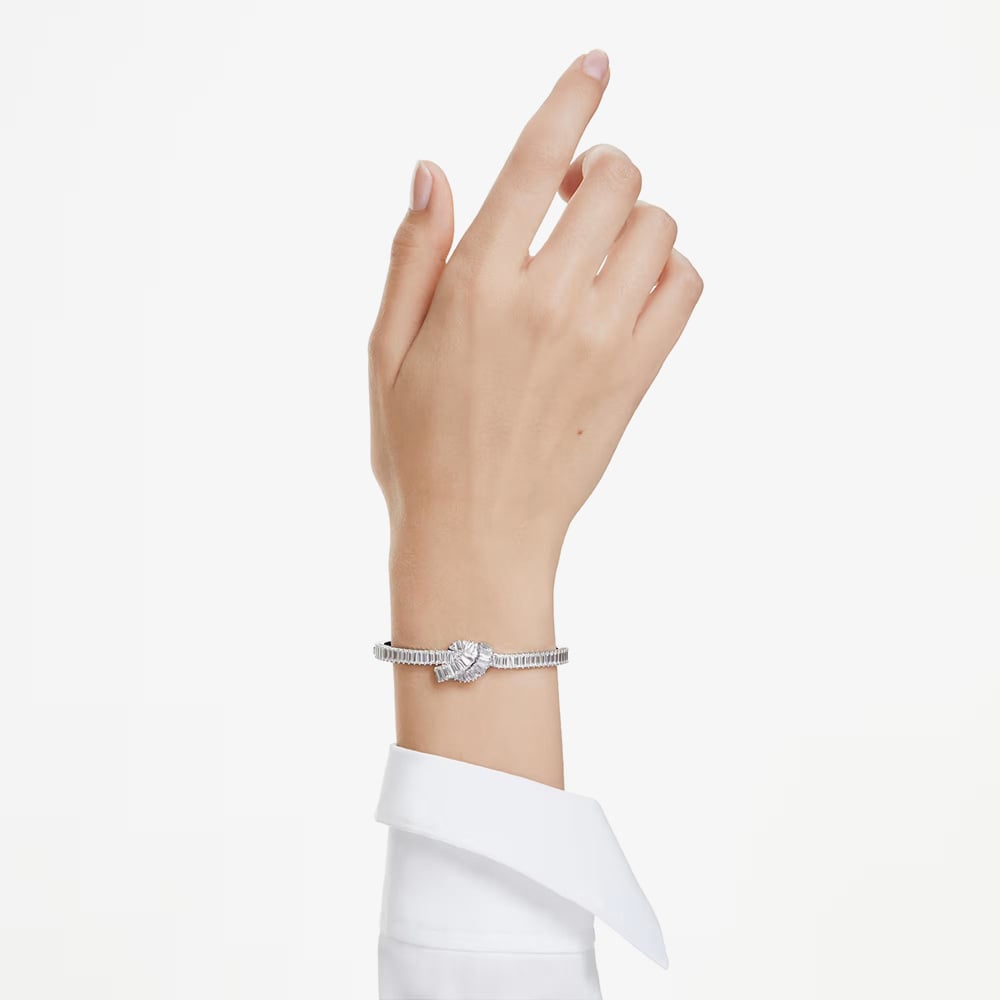 Swarovski Matrix Rhodium Plated Medium Zirconia Knot Bangle 5727120