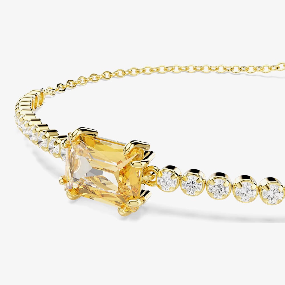 Swarovski Matrix Gold Tone Plated Caramel Zirconia Tennis Bracelet 5730699