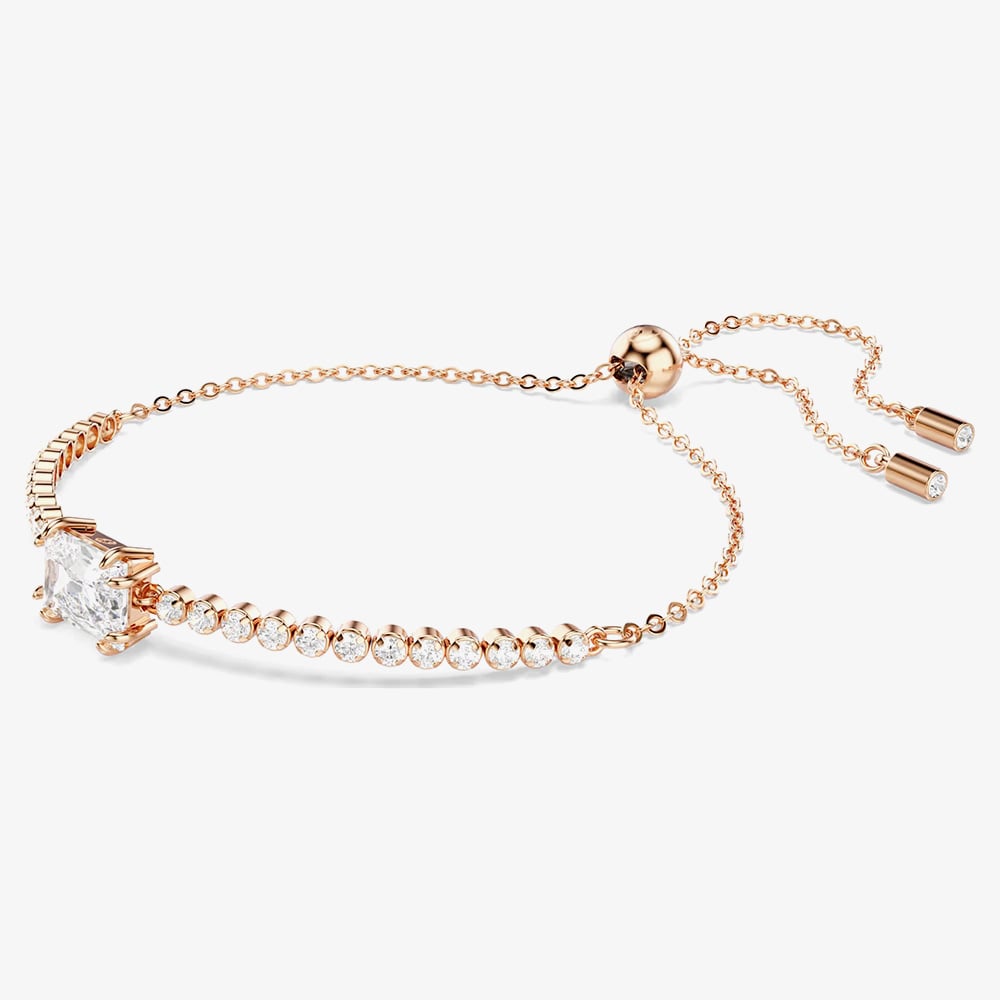 Swarovski Matrix Rose Gold Tone Plated White Zirconia Tennis Bracelet 5730706