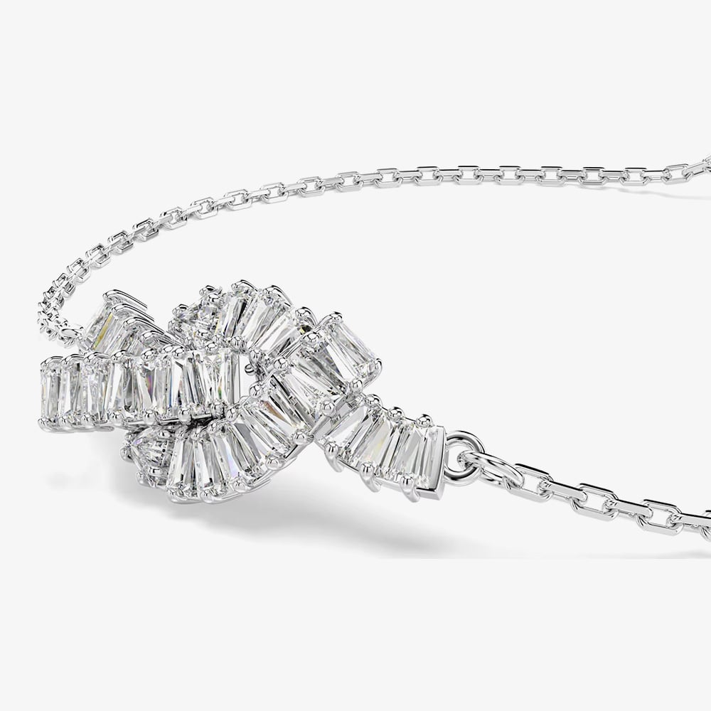Swarovski Matrix Rhodium Plated White Zirconia Knot Bracelet 5731101