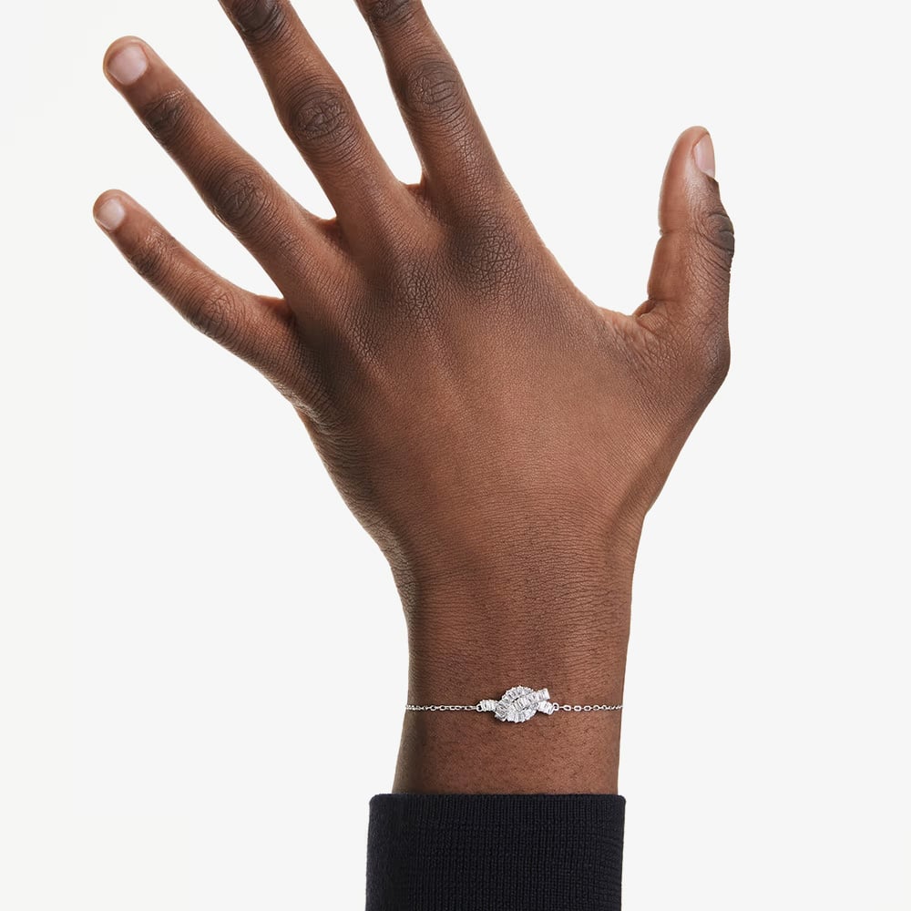 Swarovski Matrix Rhodium Plated White Zirconia Knot Bracelet 5731101