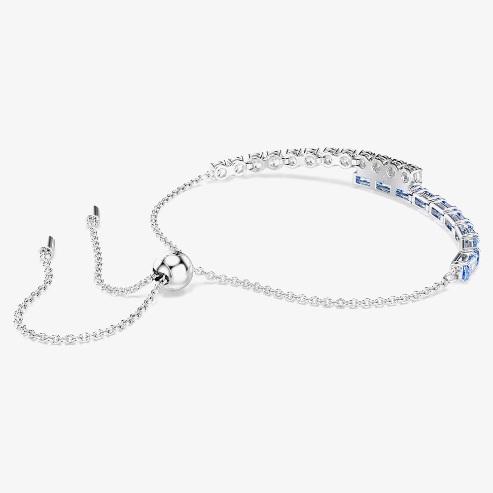 Swarovski Matrix Rhodium Plated Blue & White Zirconia Toggle Bracelet 5732266