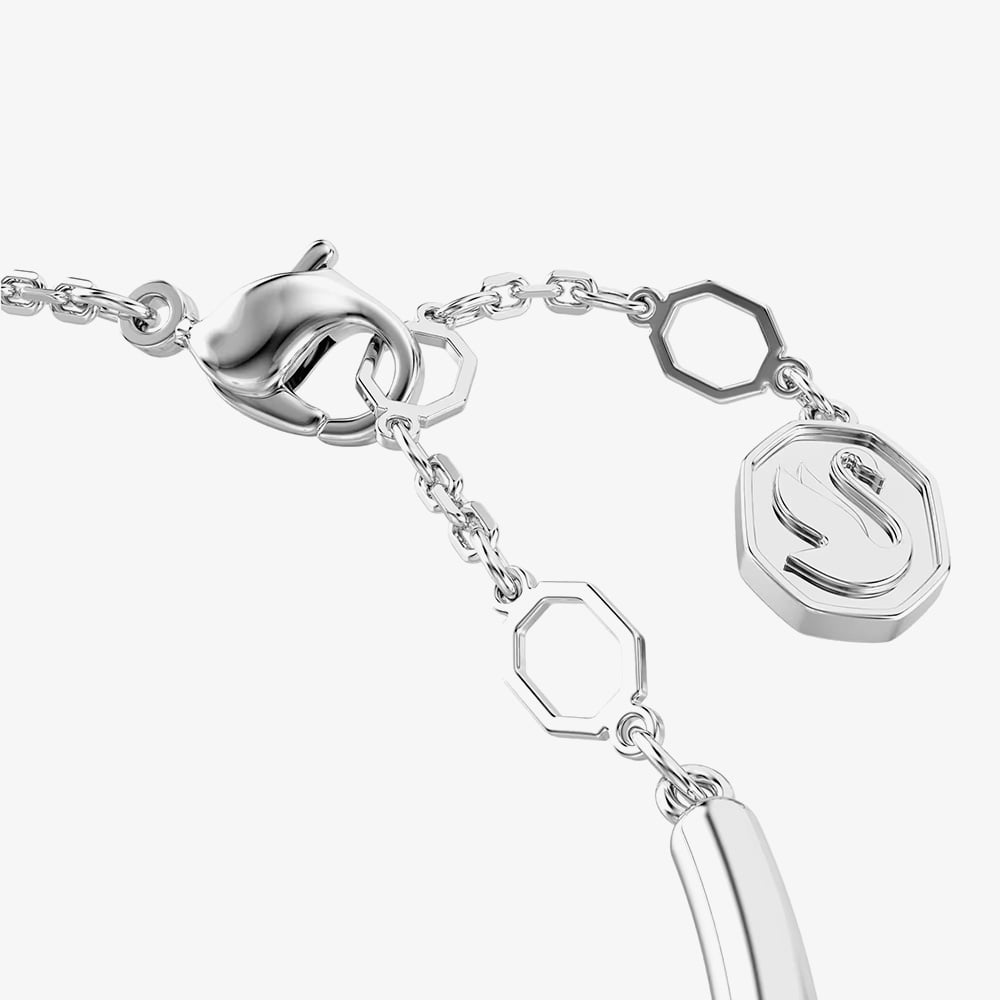 Swarovski Dextera Rhodium Plated Round White Crystal Bangle 5733399