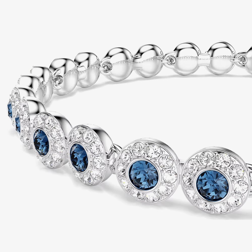 Swarovski Una Angelic Rhodium Plated Blue Crystal Tennis Bracelet 5733401