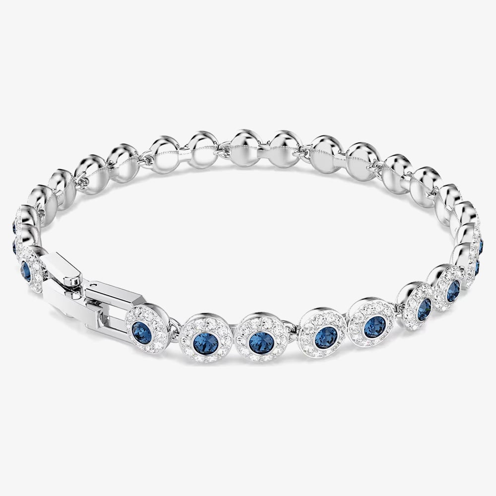 Swarovski Una Angelic Rhodium Plated Blue Crystal Tennis Bracelet 5733401