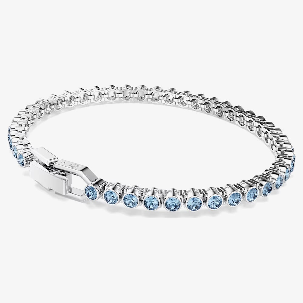 Swarovski Imber Rhodium Plated Blue Crystal Tennis Bracelet 5734239