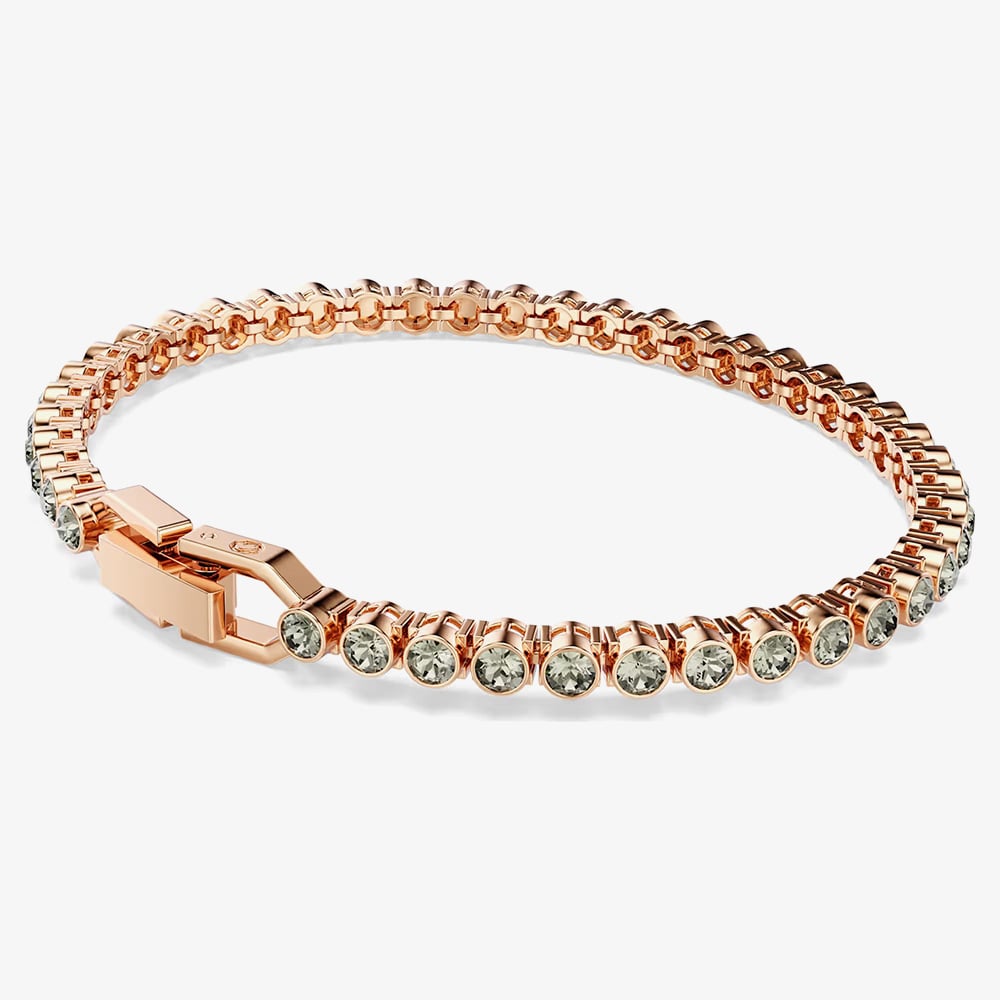 Swarovski Imber Rose Gold Tone Plated Black Crystal Tennis Bracelet 5734240
