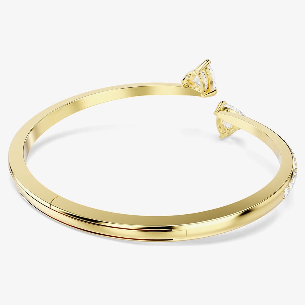 Swarovski Mesmera Gold Tone Plated Double Heart White Zirconia Bangle 5733511