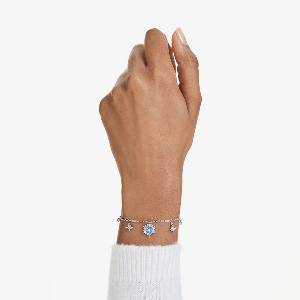 Swarovski Magic Rhodium Plated Blue Zirconia Snowflake Bracelet 5734244