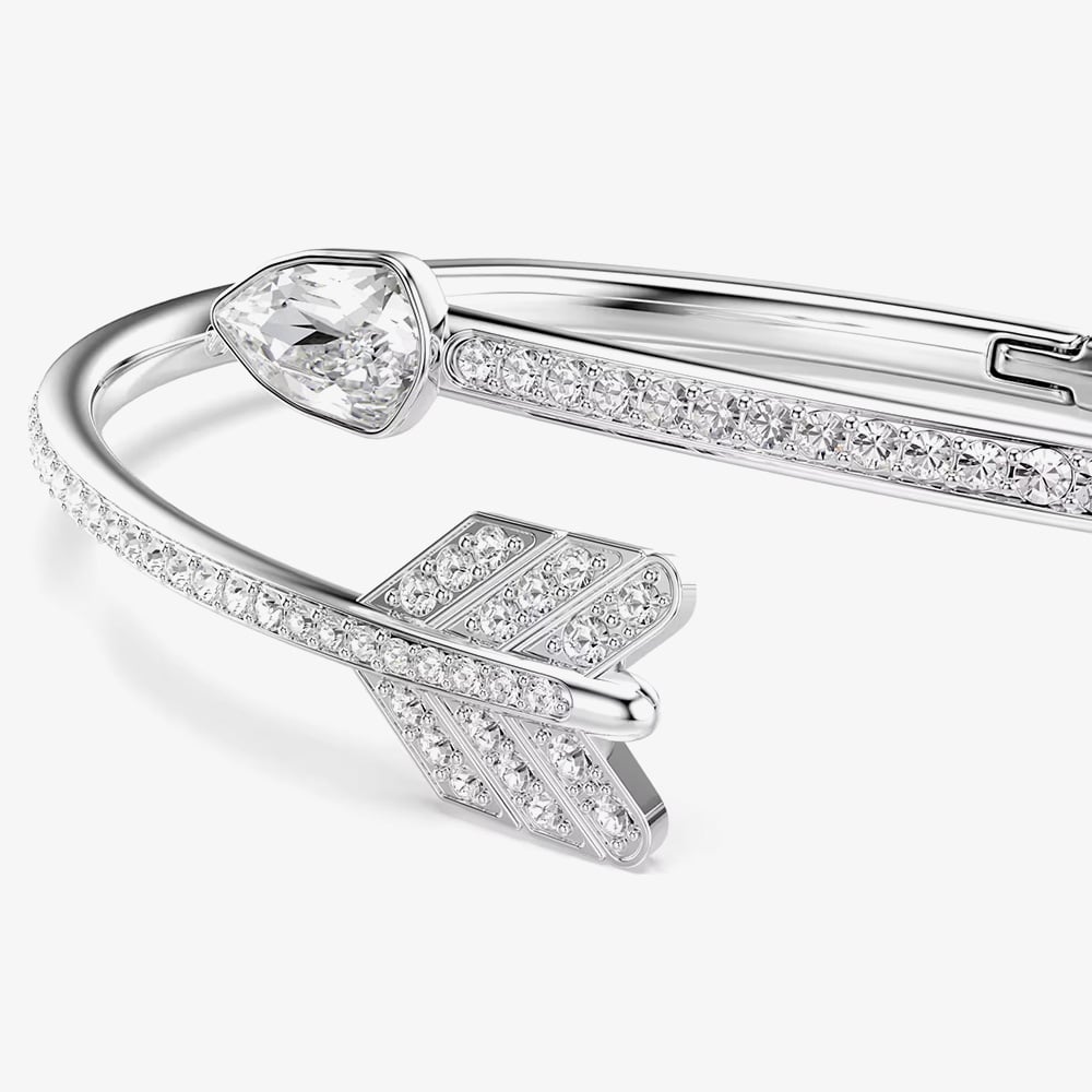 Swarovski Idyllia Rhodium Plated Silver Arrow Bangle 5737264 (M)