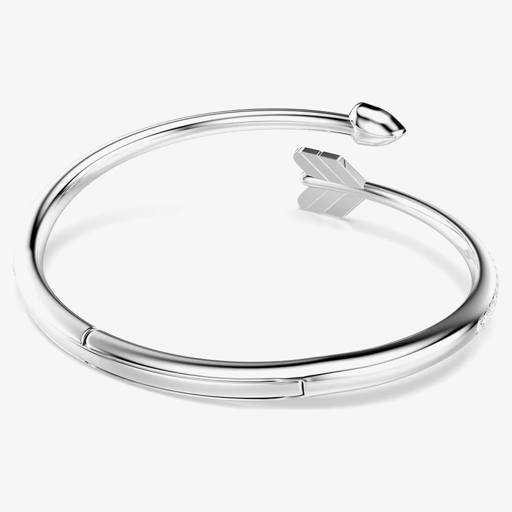 Swarovski Idyllia Rhodium Plated Silver Arrow Bangle 5737264 (M)