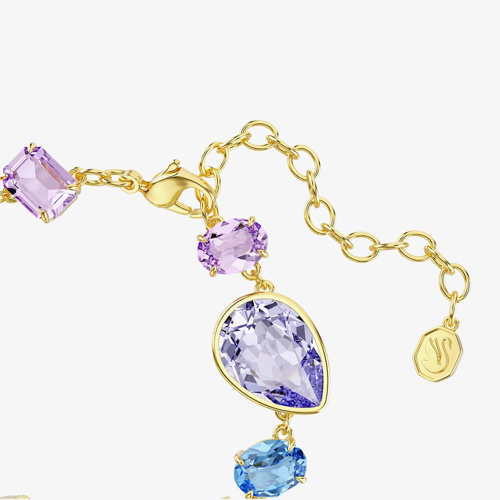 Swarovski Gema Gold Tone Plated Multicoloured Crystal Bracelet 5737453 (M)