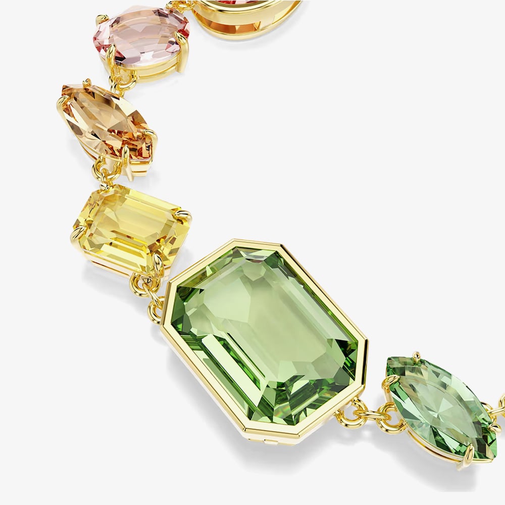 Swarovski Gema Gold Tone Plated Multicoloured Crystal Bracelet 5737453 (M)