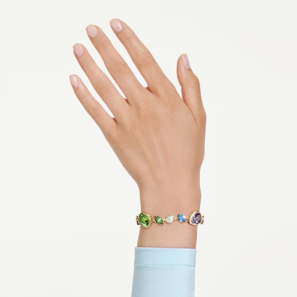 Swarovski Gema Gold Tone Plated Multicoloured Crystal Bracelet 5737453 (M)