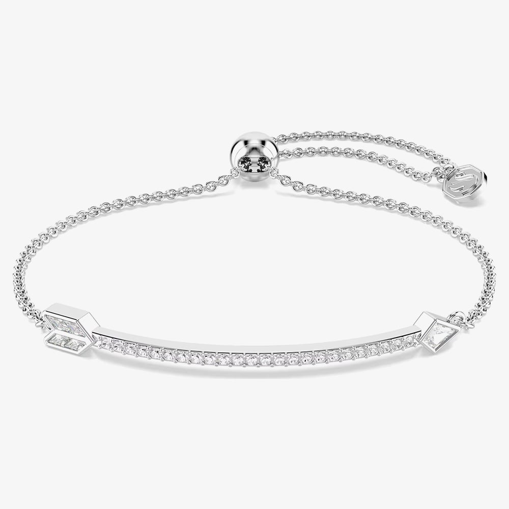 Swarovski Rhodium Plated Idyllia Mixed Cuts Arrow Bracelet