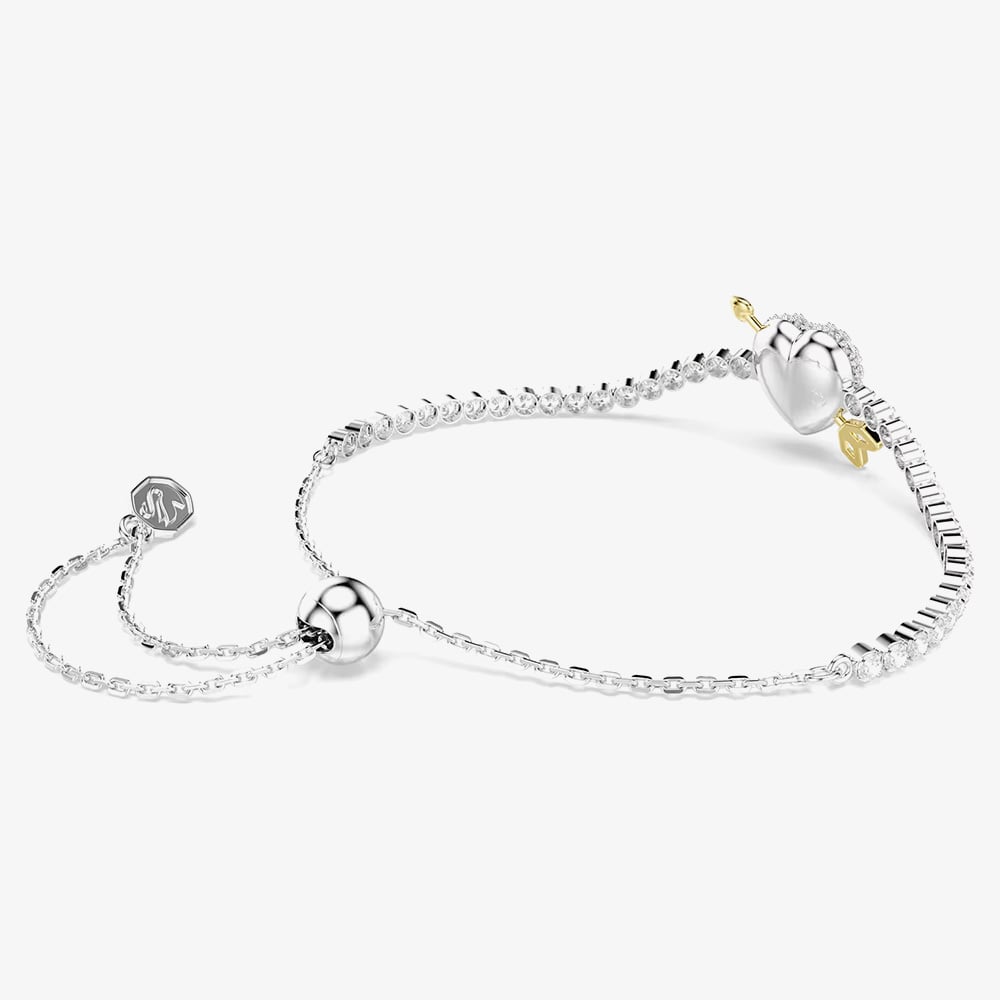 Swarovski Idyllia Rhodium Plated Arrow Heart Sliding Bracelet 5742022