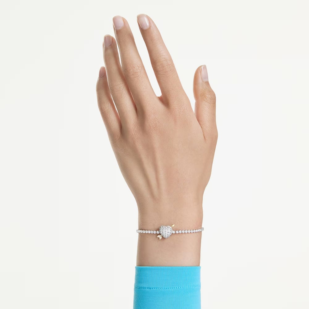 Swarovski Idyllia Rhodium Plated Arrow Heart Sliding Bracelet 5742022