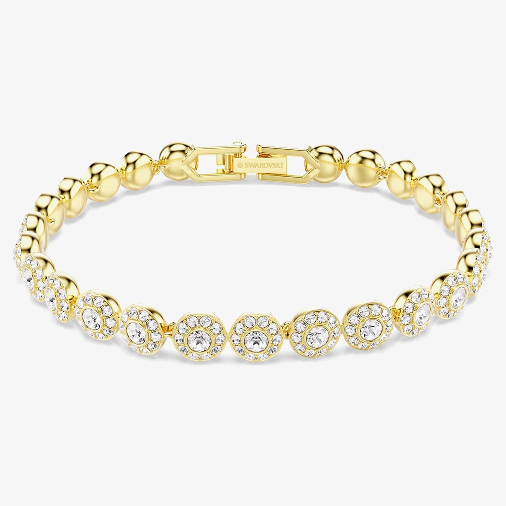 Swarovski Una Angelic Gold Tone Plated White Crystal Bracelet 5749386