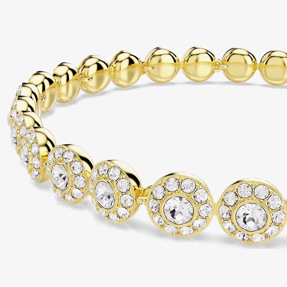 Swarovski Una Angelic Gold Tone Plated White Crystal Bracelet 5749386