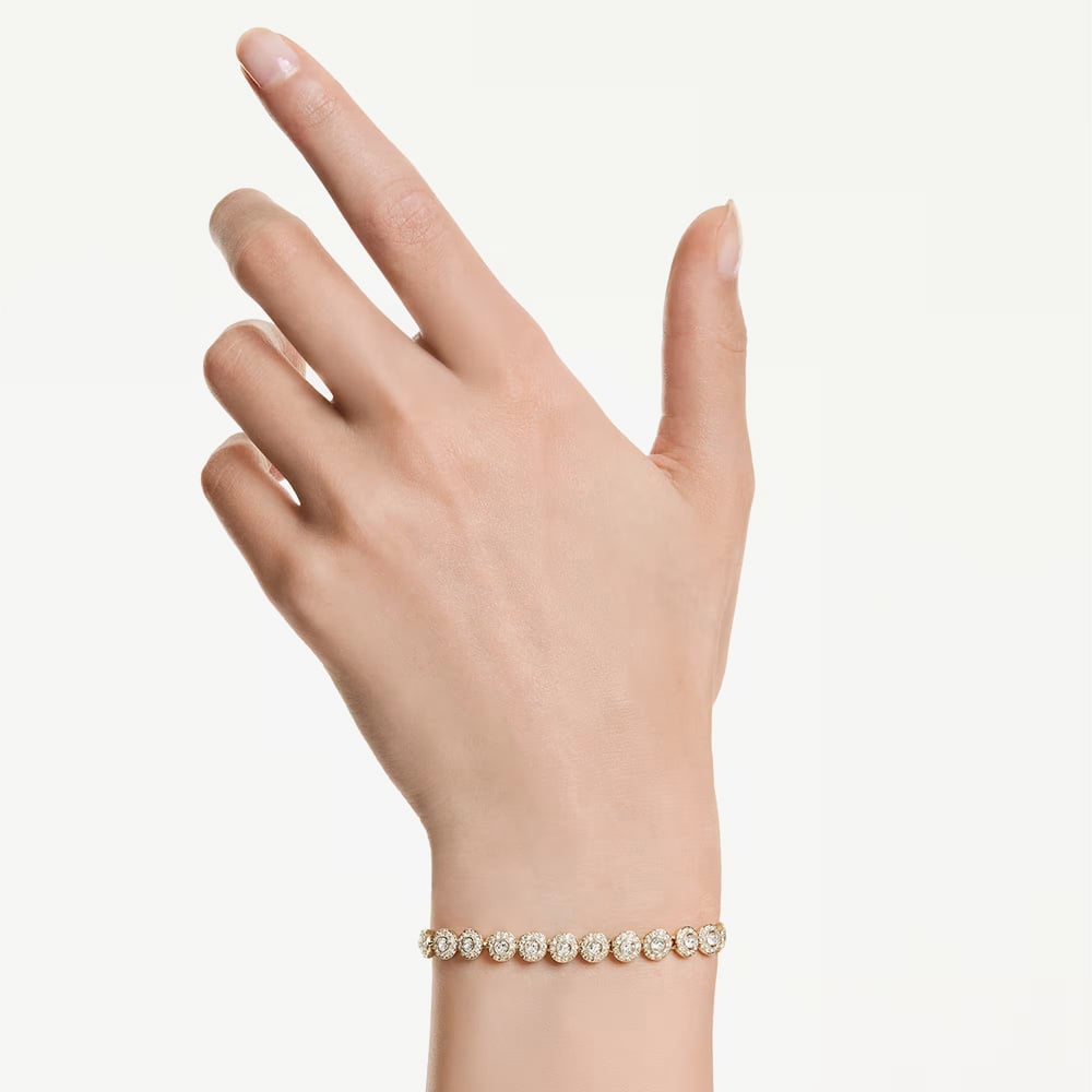 Swarovski Una Angelic Gold Tone Plated White Crystal Bracelet 5749386