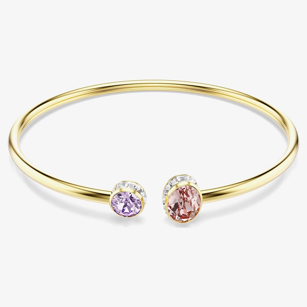 Swarovski Chroma Gold Tone Plated Mixed Cut Crystal Bangle 5738475