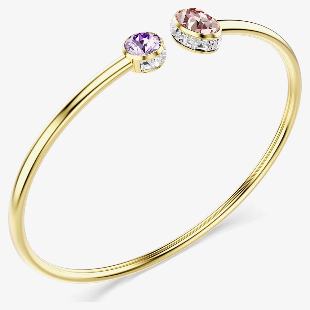 Swarovski Chroma Gold Tone Plated Mixed Cut Crystal Bangle 5738475