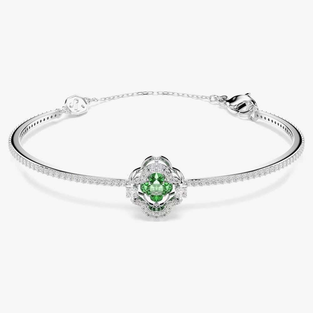 Swarovski Una Angelic Rhodium Plated Clover Bangle 5757791