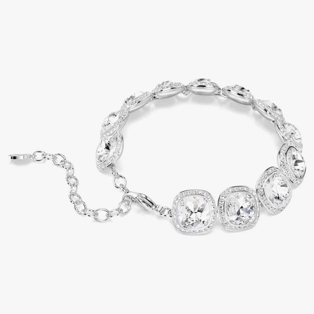 Swarovski Una Angelic Rhodium Plated Cushion Multi Halo Bracelet 5751558