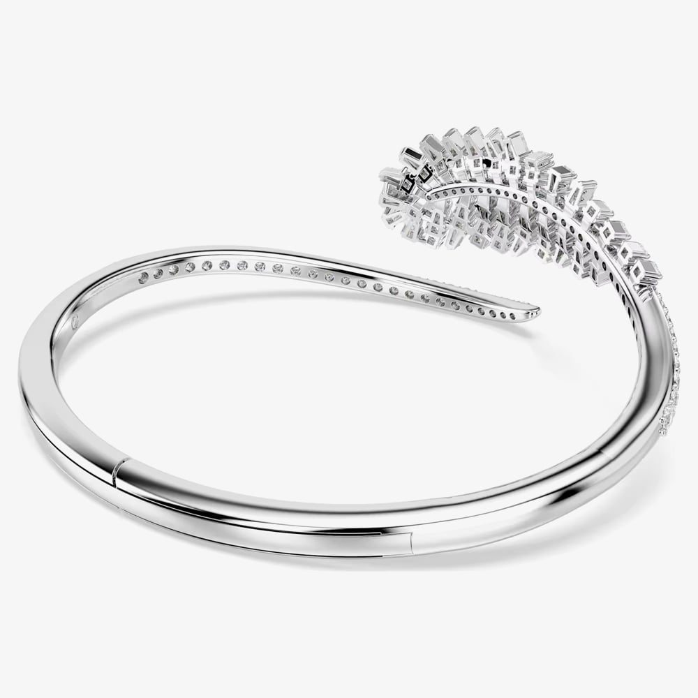 Swarovski Vienna Rhodium Plated Medium Feather Bangle 5754275