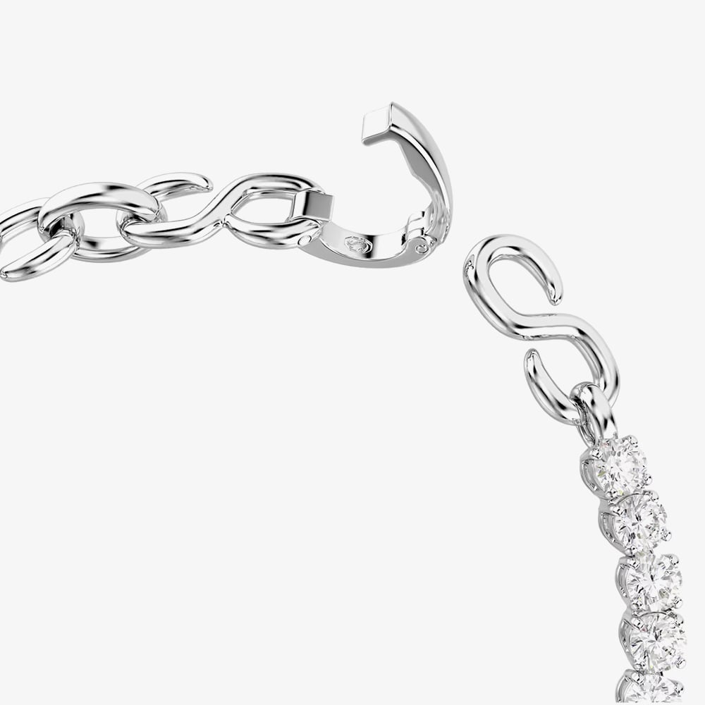 Swarovski Matrix Rhodium Plated S Link Half Tennis Bracelet 5753926