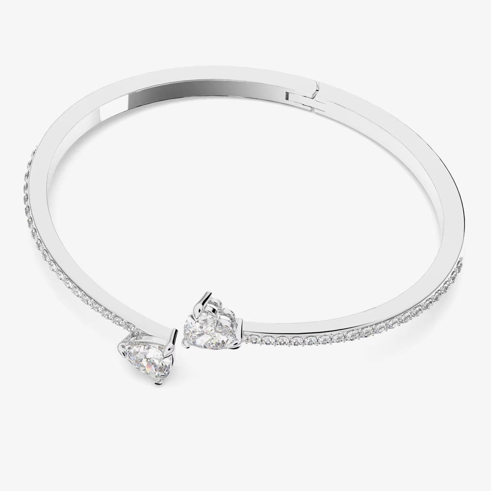 Swarovski Mesmera Rhodium Plated Heart Cut Small Bangle 5535354