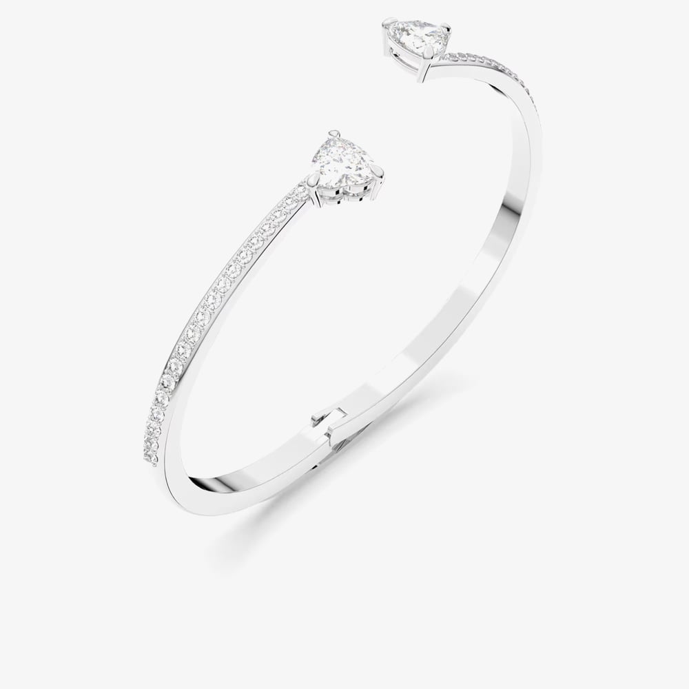 Swarovski Mesmera Rhodium Plated Heart Cut Small Bangle 5535354