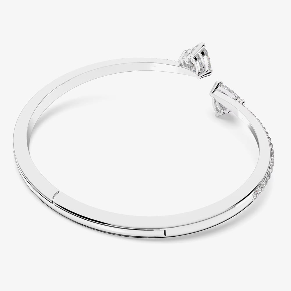 Swarovski Mesmera Rhodium Plated Heart Cut Small Bangle 5535354