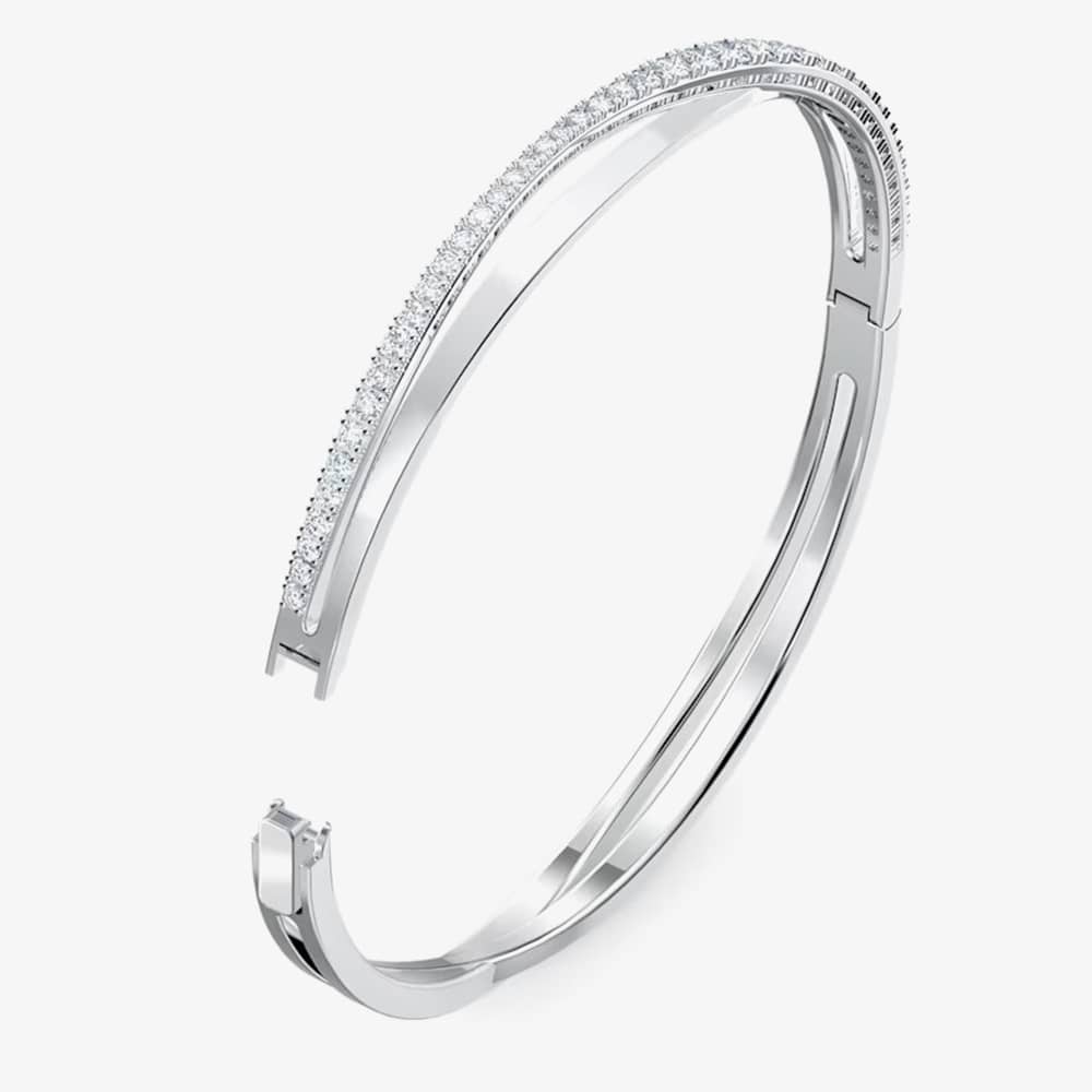 Swarovski Twist Cross Over White Crystal Bangle 5565210