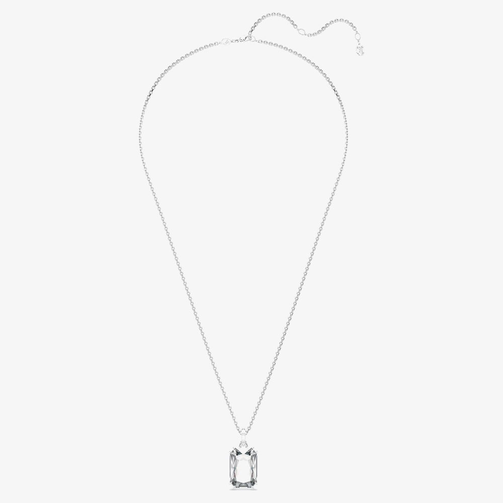 Swarovski Millenia Rhodium Plated Octagon White Crystal Pendant Necklace 5725768